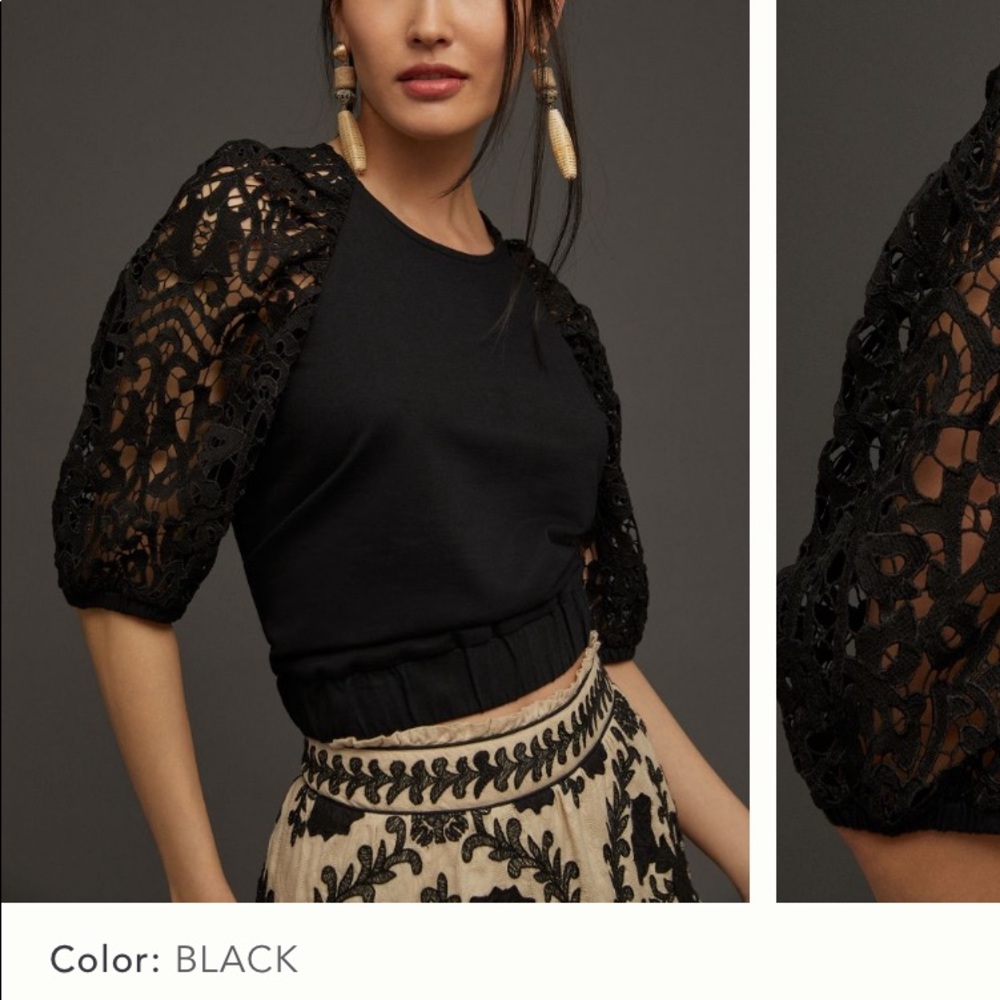 Black puff sleeved gorgeous blouse. BRAND NEW!!!